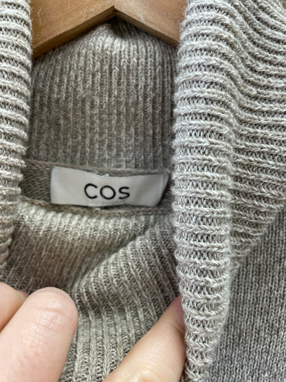 Cos Beige Cream Stripe Roll Neck Long Sleeve Jumper Extra Small