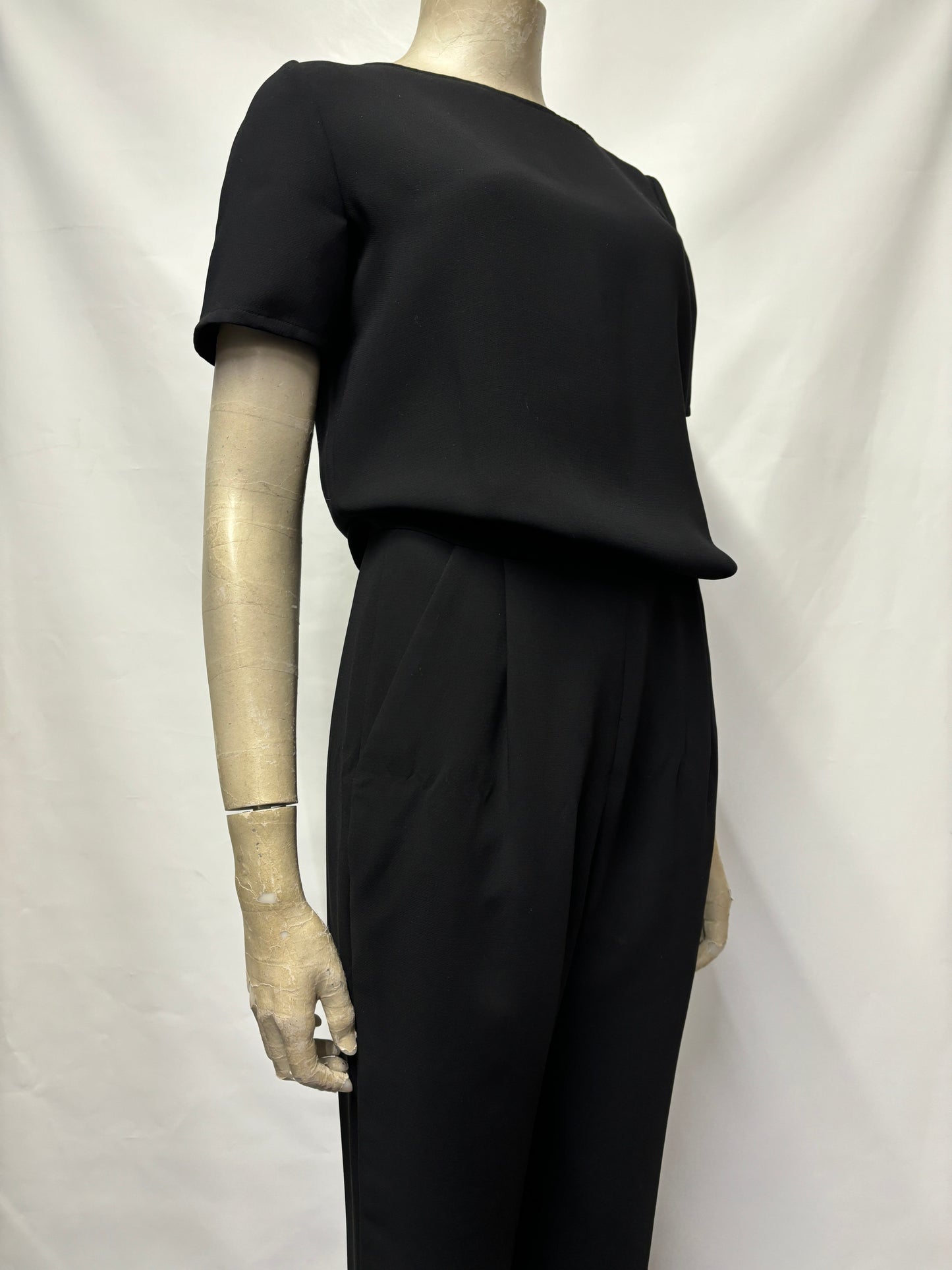 Reiss Black Blouse Short Sleeve Jumpsuit 8