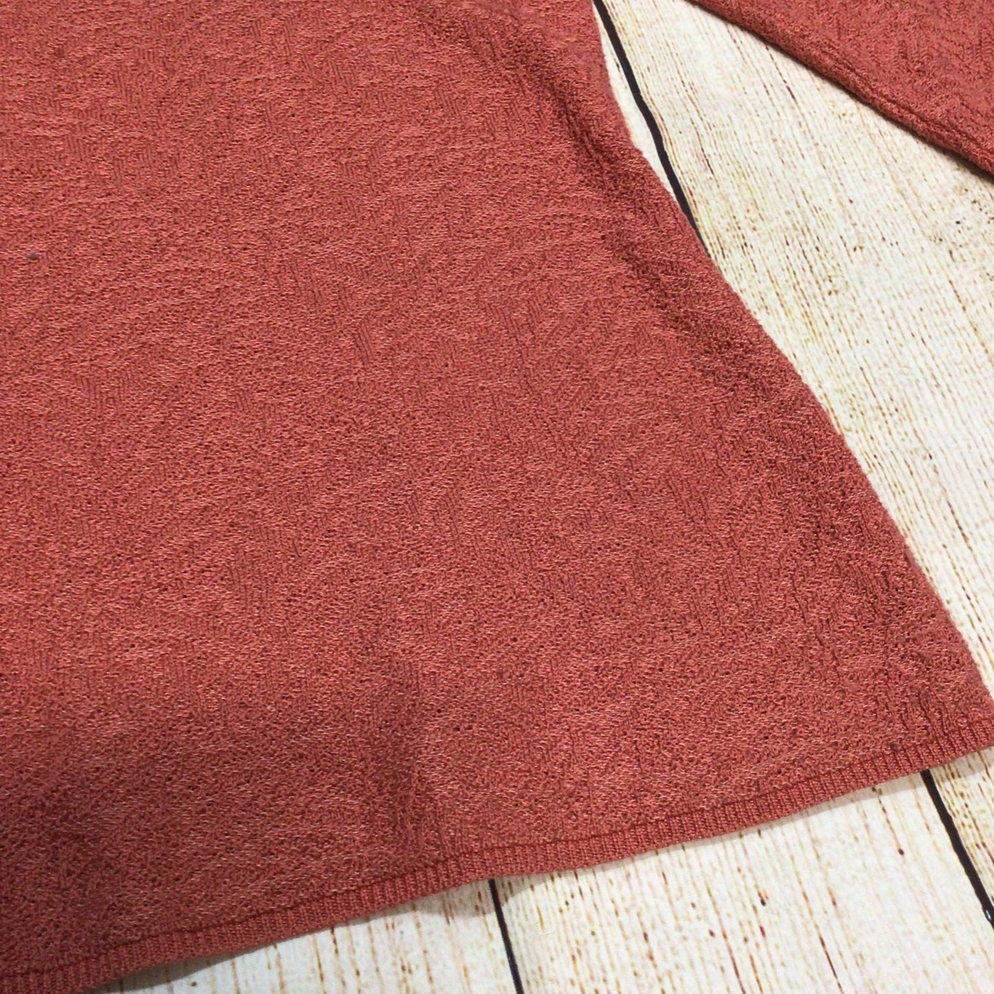 Peruvian Connection Salmon Orange Pink Patterned 100% Pima Cotton Top Size M