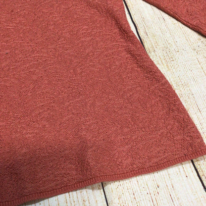 Peruvian Connection Salmon Orange Pink Patterned 100% Pima Cotton Top Size M