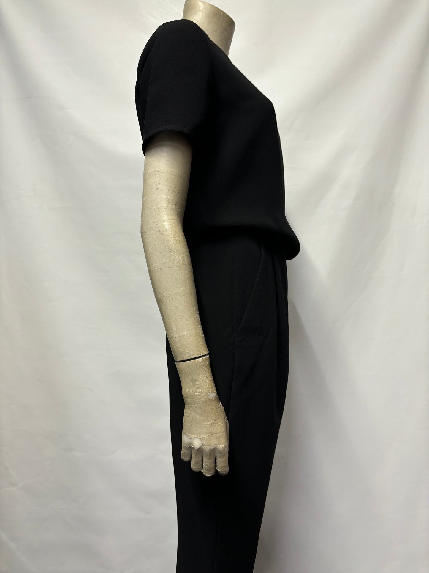 Reiss Black Blouse Short Sleeve Jumpsuit 8