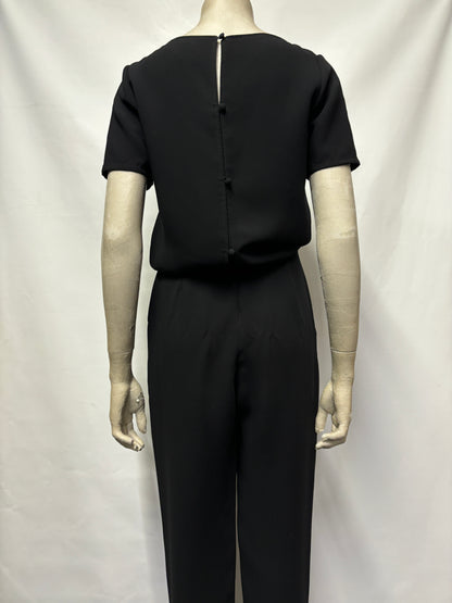 Reiss Black Blouse Short Sleeve Jumpsuit 8