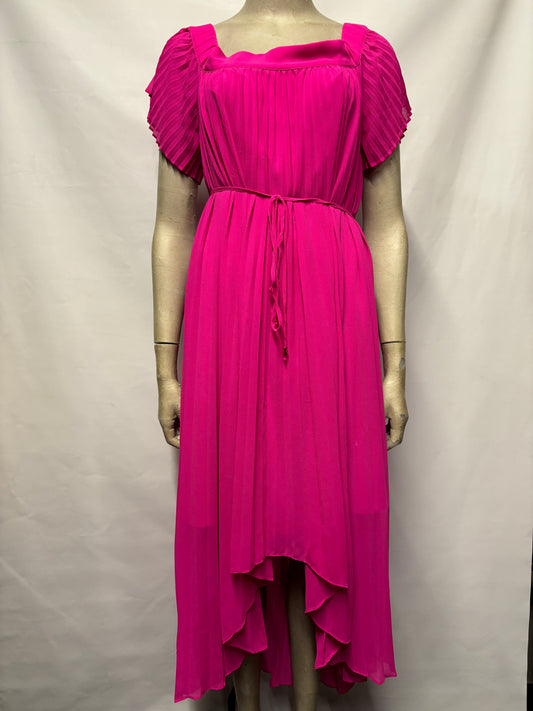 Ted Baker Pink Pleated Off-Shoulders Dress Small