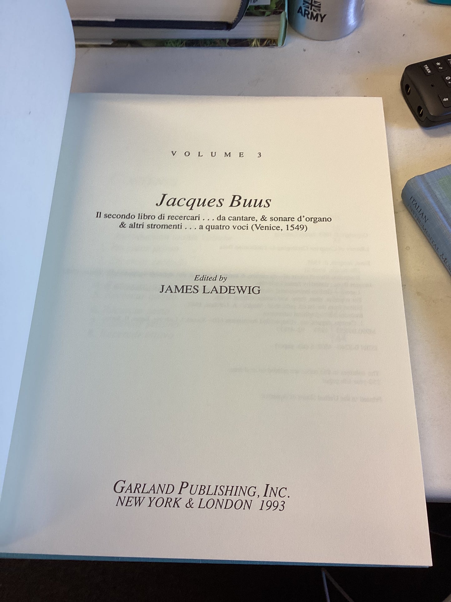 Italian Instrumental Music of The Sixteenth and Early Seventeenth Centuries Vol 3 Jacques Buus