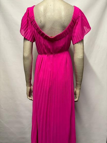 Ted Baker Pink Pleated Off-Shoulders Dress Small