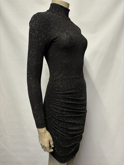 & Other Stories Black Sparkly Midi Dress XS