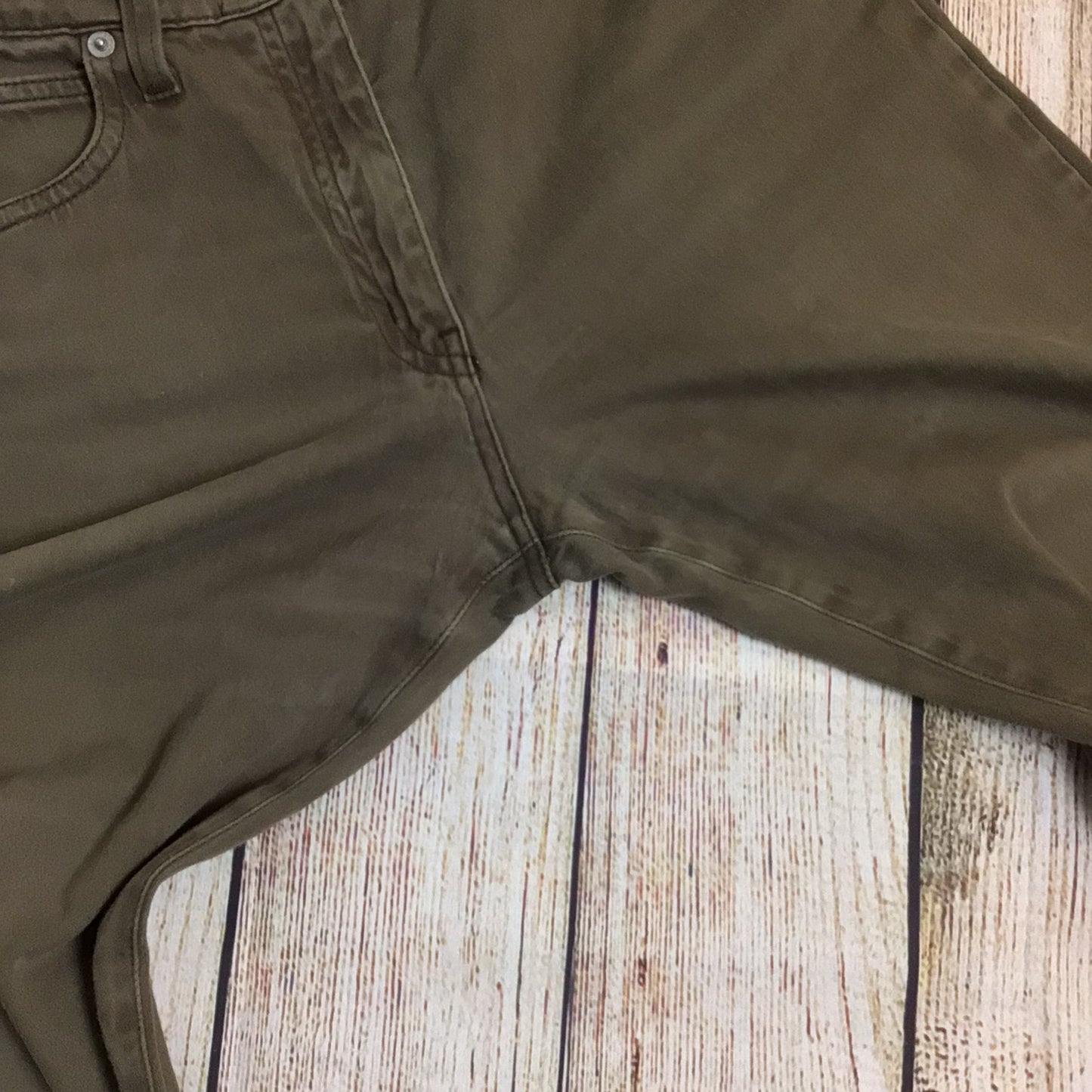 Armani Jeans Olive Green/Brown Trousers 98% Cotton Size 27
