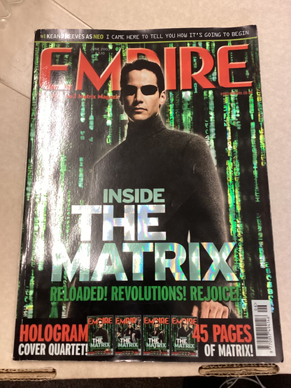Empire Magazine June 2003 The Matrix Reloaded Issue 168 Keanun Reeves as NEO