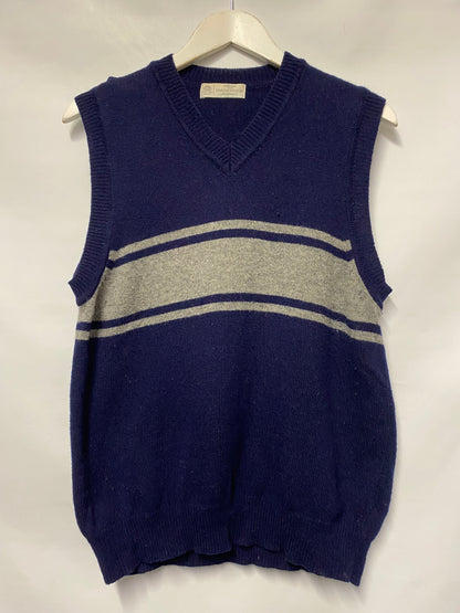 Vintage St Michael Blue Lambswool Sweater Vest Small