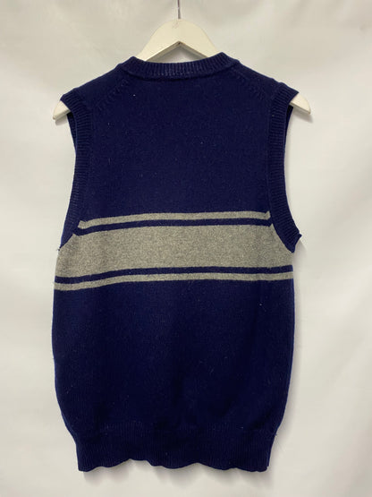 Vintage St Michael Blue Lambswool Sweater Vest Small