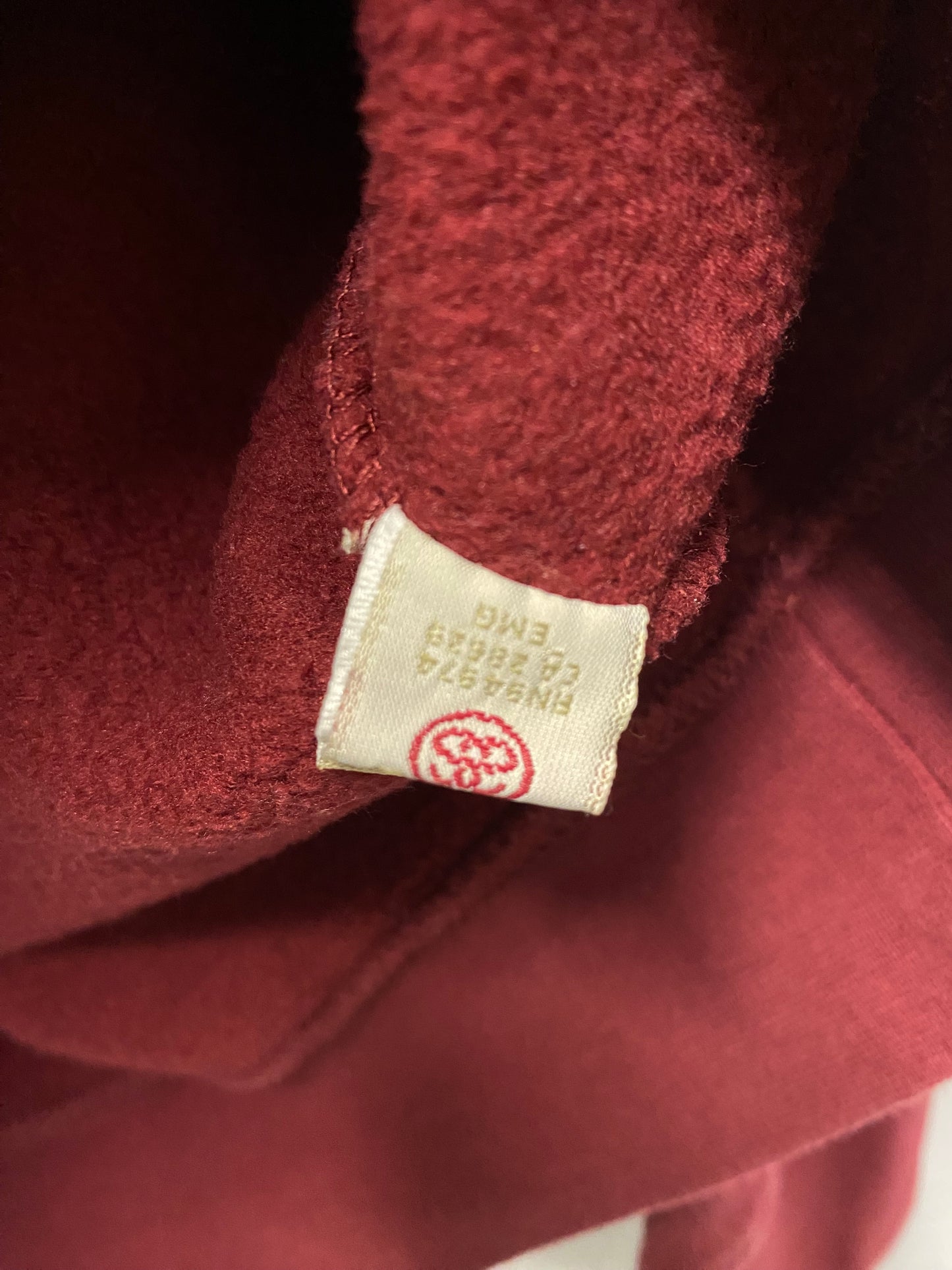 Stussy Burgundy Graphic Zipped Hoodie Medium