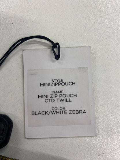 Diane Von Furstenberg Black and White Zebra Mini Zip Pouch Purse BNWT
