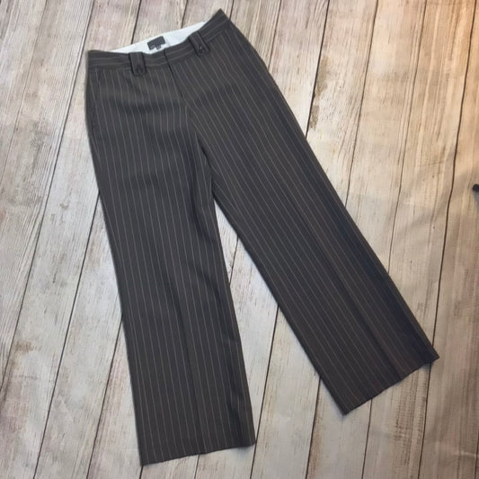 Mexx Brown Striped Wool Blend Trousers Size 8