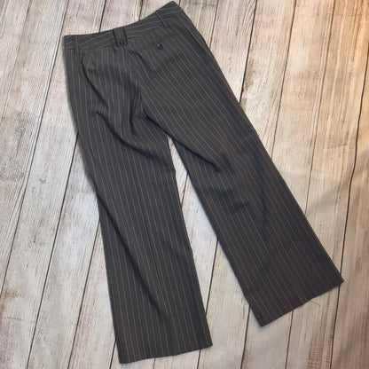 Mexx Brown Striped Wool Blend Trousers Size 8