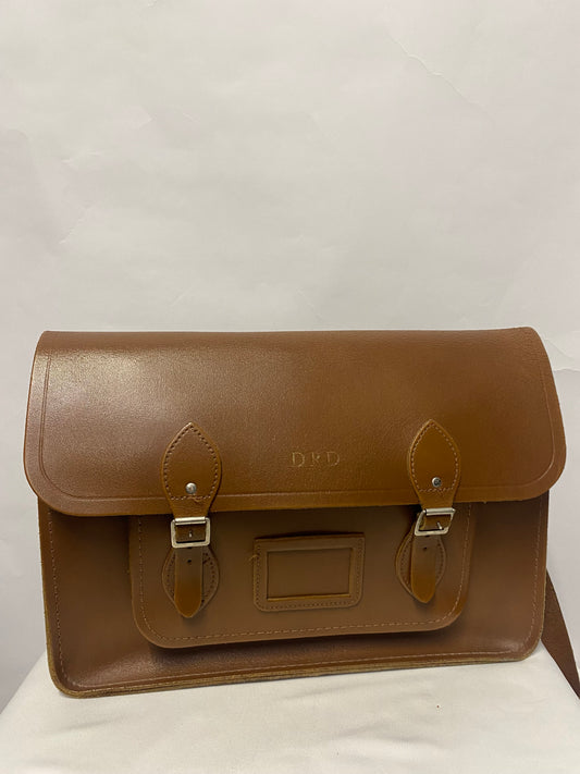 The Cambridge Satchel Company 15 Inch Brown Leather Satchel with Cross Body Strap