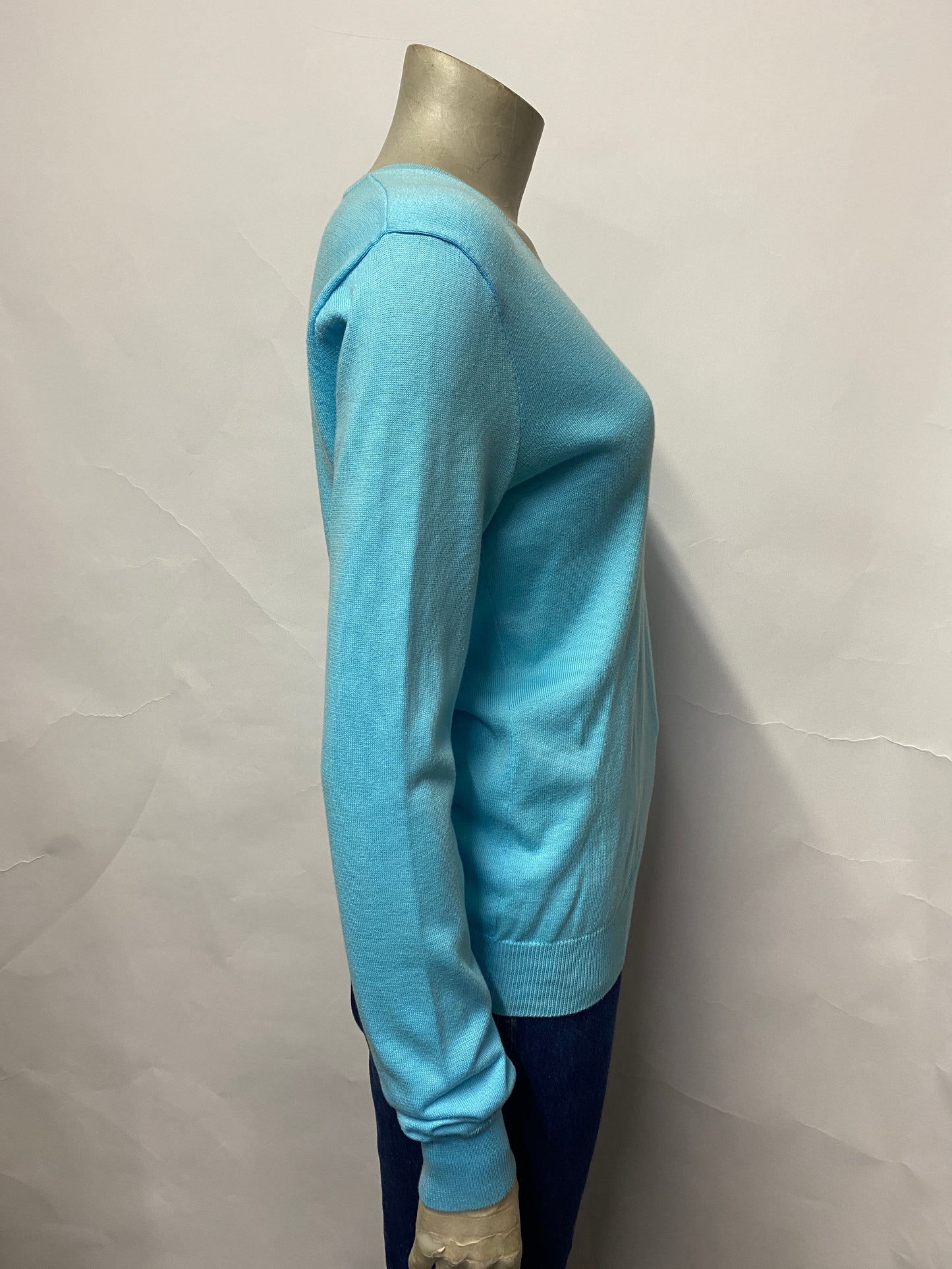 Ralph Lauren Sport Blue Cotton Sweater Medium