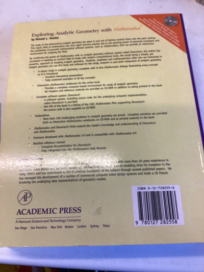 Exploring Analytic Geometry With Mathematica Donald L Vossler Does Not have the disc