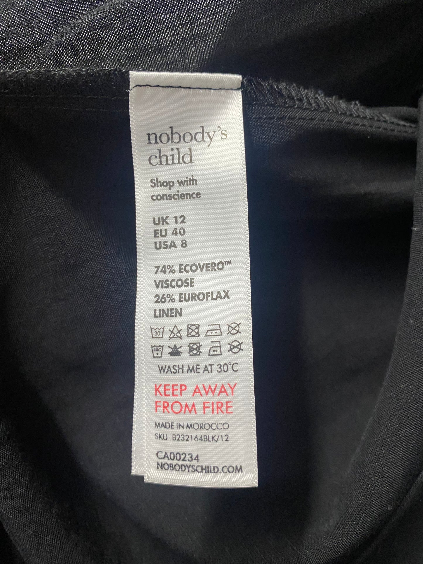 Nobody's Child Black Linen Blend Wrap Midi Skirt 12