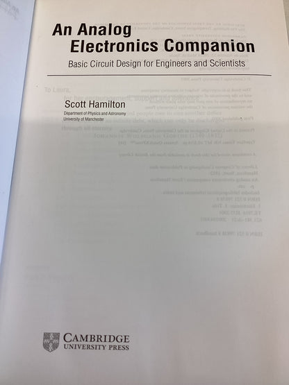 An Analog Electronics Companion Basic Circuit Design for Engineers and Scientists With CD