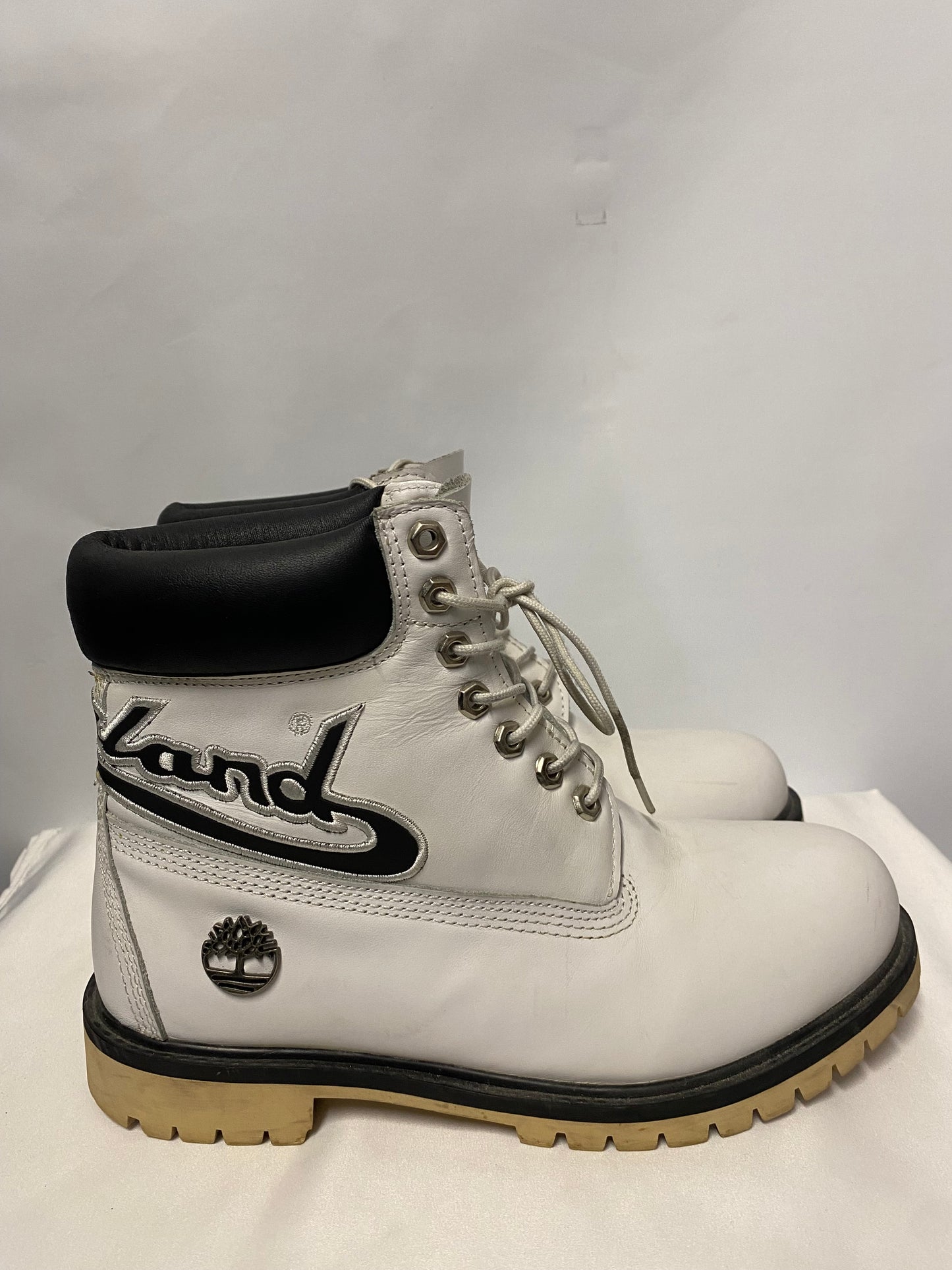 Timberland White Leather Varsity Boots UK 8, US 9