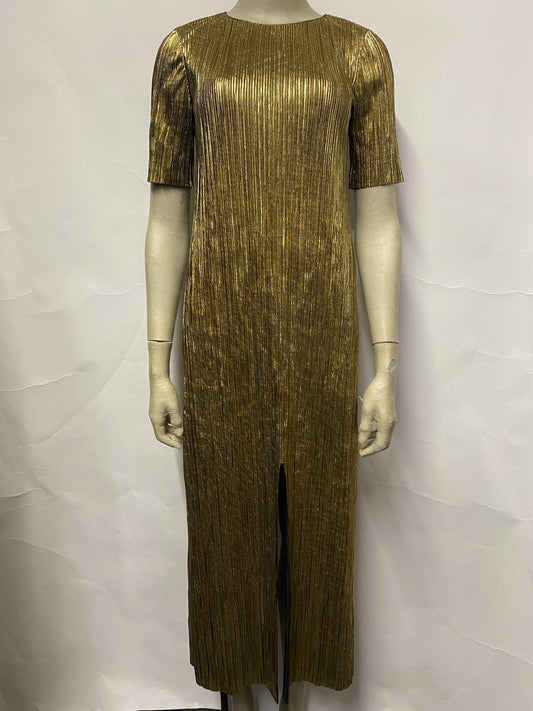 Zara Metallic Gold Dress Small