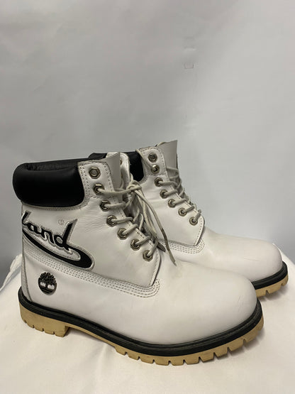 Timberland White Leather Varsity Boots UK 8, US 9