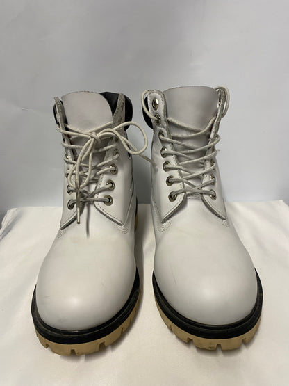 Timberland White Leather Varsity Boots UK 8, US 9