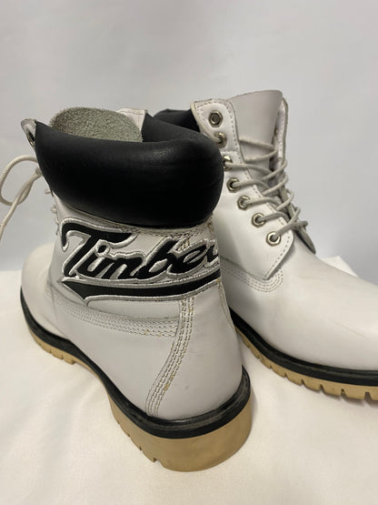 Timberland White Leather Varsity Boots UK 8, US 9