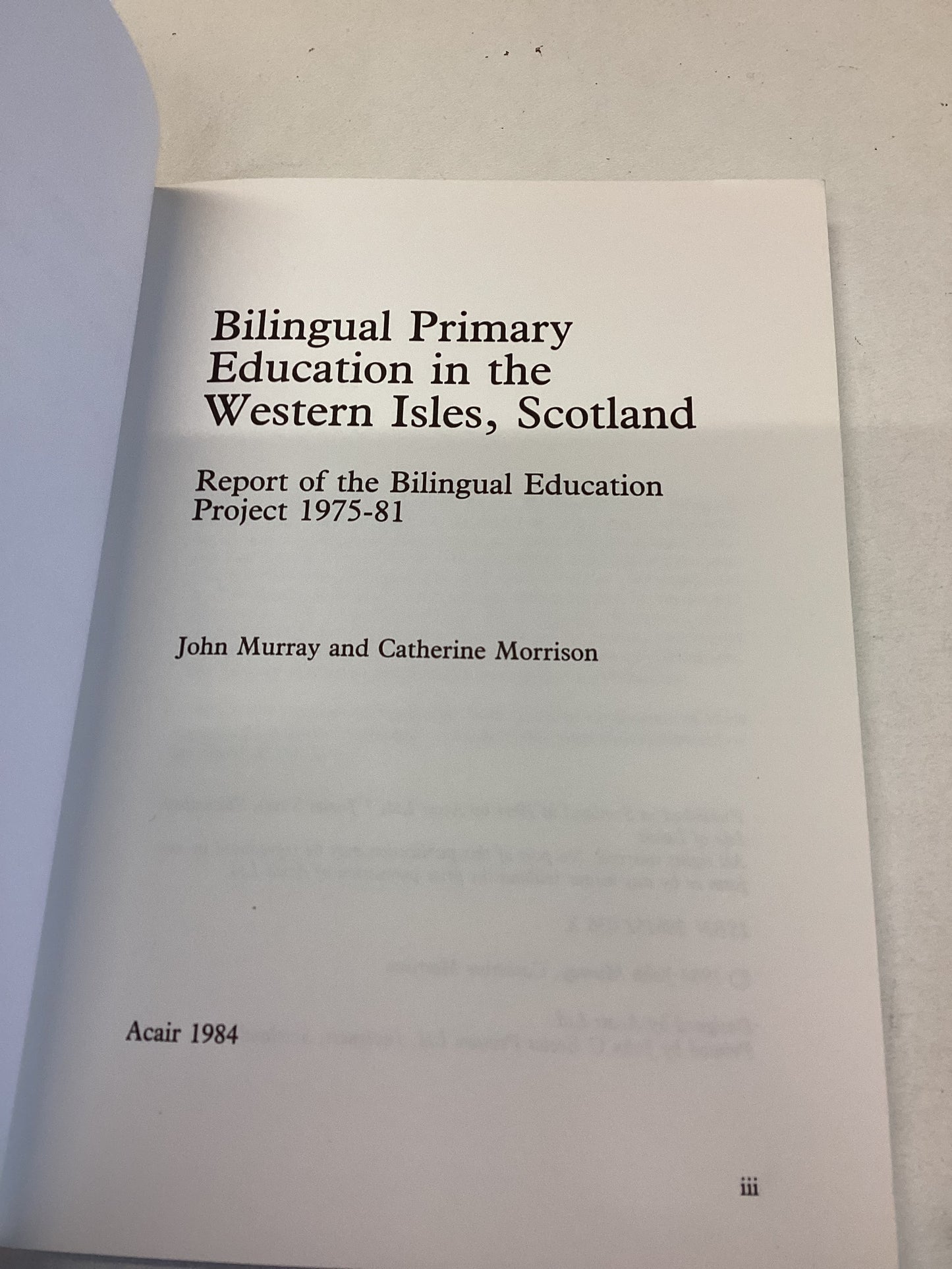 Bilingual Primary Education in The Western Isles Scotland John Murray and Catherine Morrison