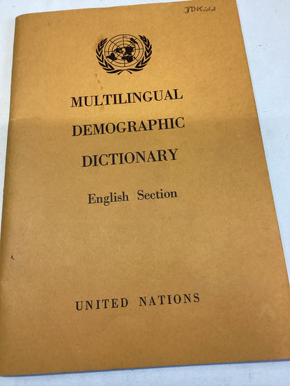 Multilingual Demographic Dictionary English Section United nations