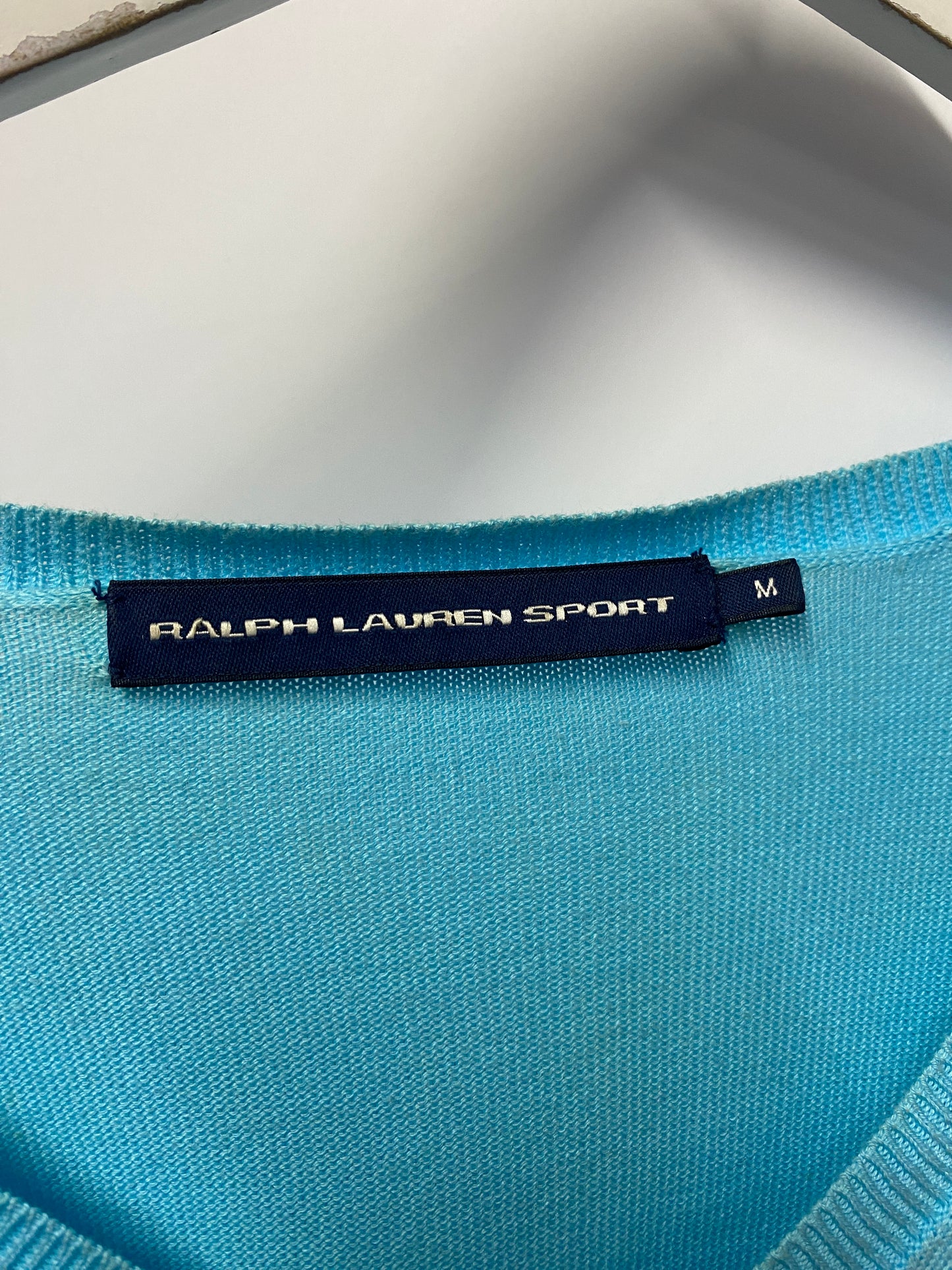 Ralph Lauren Sport Blue Cotton Sweater Medium