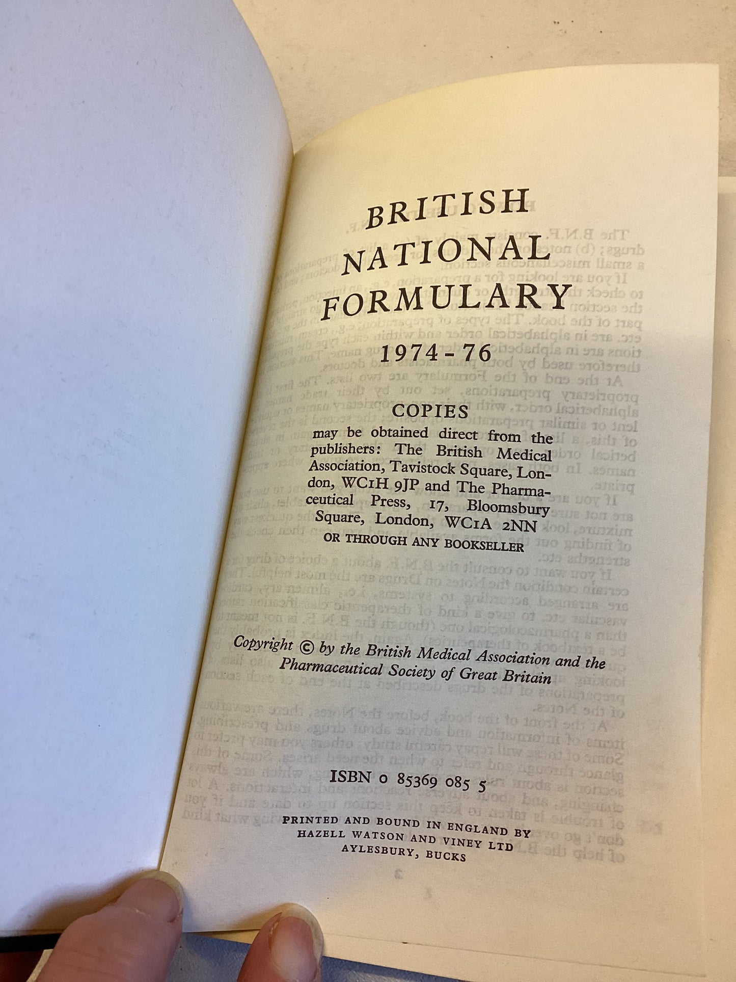 British National Formulary 1974-76