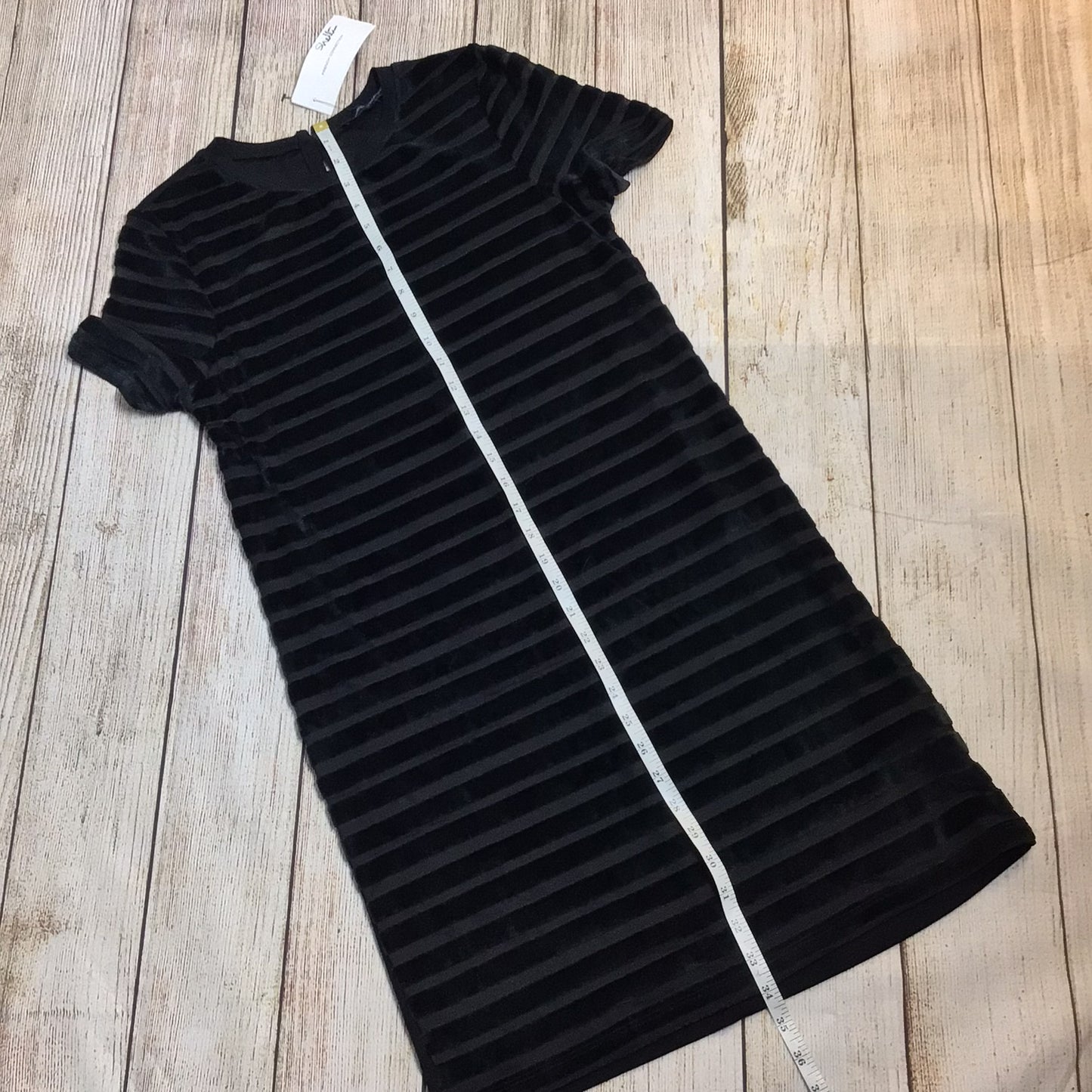 BNWT French Connection Black Striped Velvet Dress RRP £65 Size XS