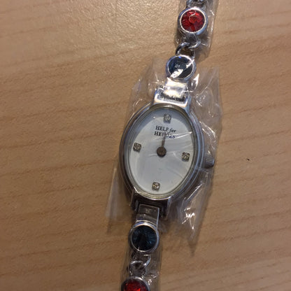 Help for Heroes, Danbury Mint, Red & Blue Stones, Silver Bracelet Watch (untested)