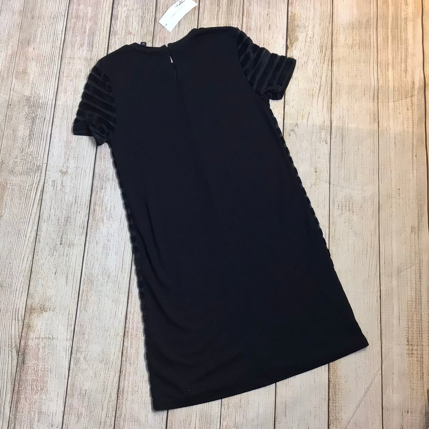 BNWT French Connection Black Striped Velvet Dress RRP £65 Size XS