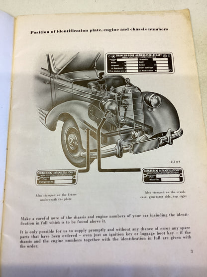 Mercedes Benz Type 170 SB Introduction Manual Edition A