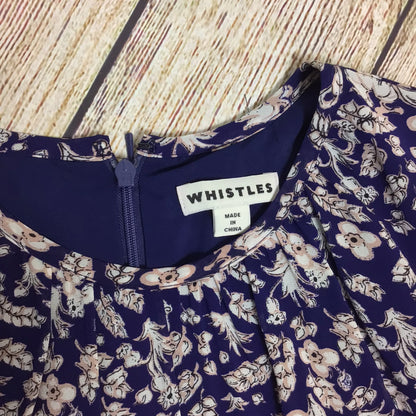 Whistles Blue & White Floral Tea Dress 90% Silk Size 8