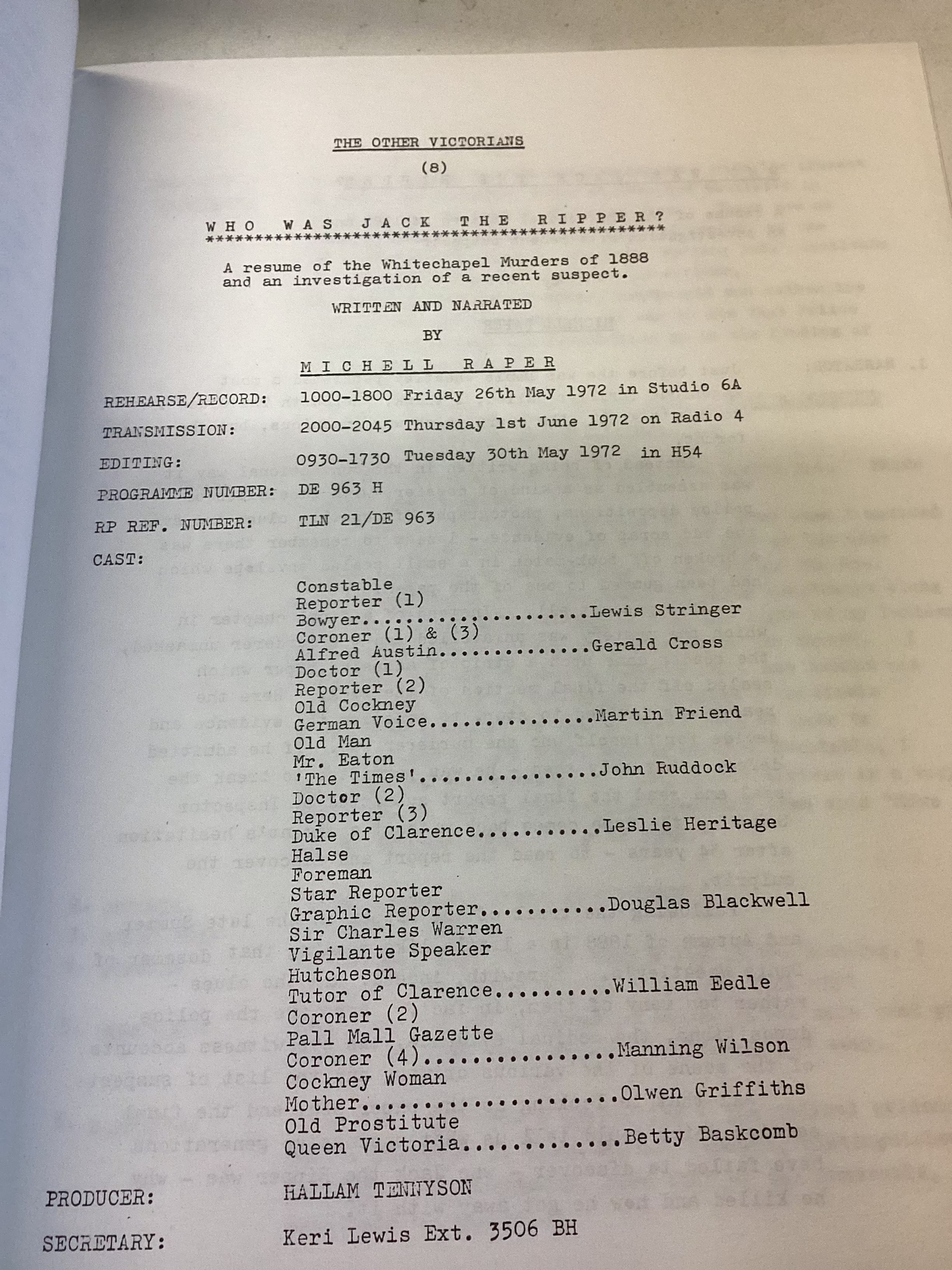 Who Was Jack The Ripper? By Michell Raper