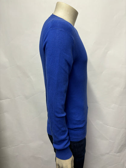 Ralph Lauren Polo Blue Pima Cotton Slim Fit Crew Neck Jumper Small