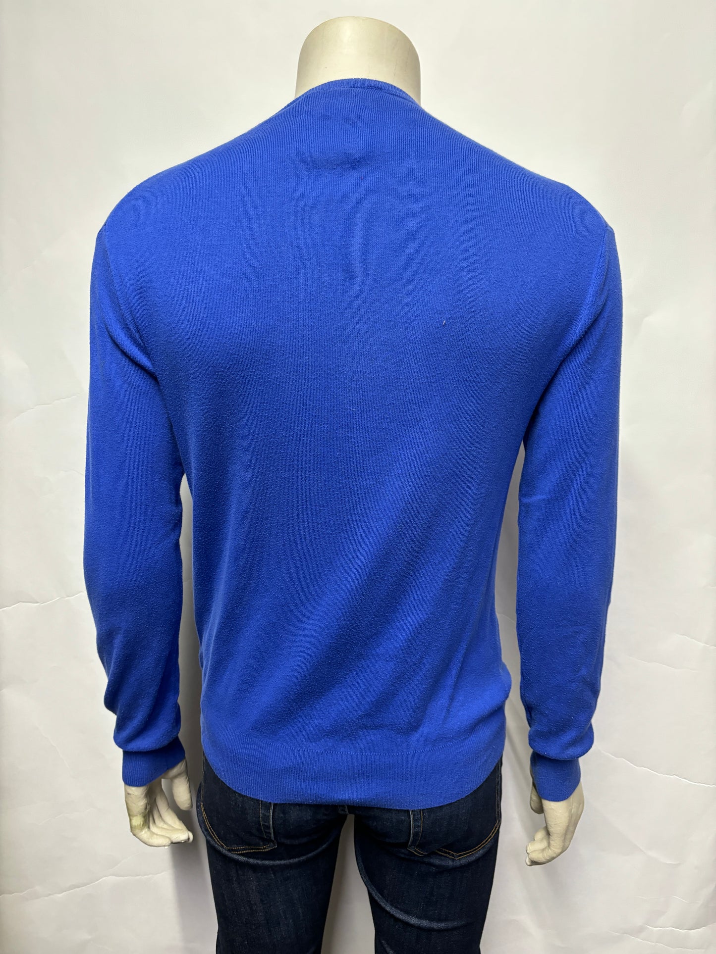 Ralph Lauren Polo Blue Pima Cotton Slim Fit Crew Neck Jumper Small