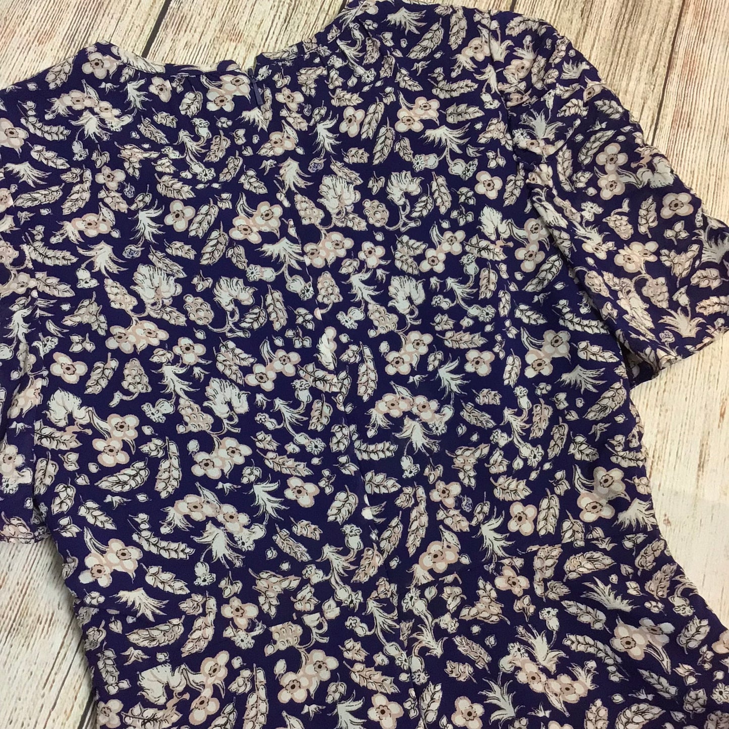 Whistles Blue & White Floral Tea Dress 90% Silk Size 8