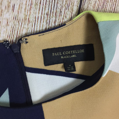 Paul Costelloe Yellow, Blue & White Multi Print Shift Dress Size 12