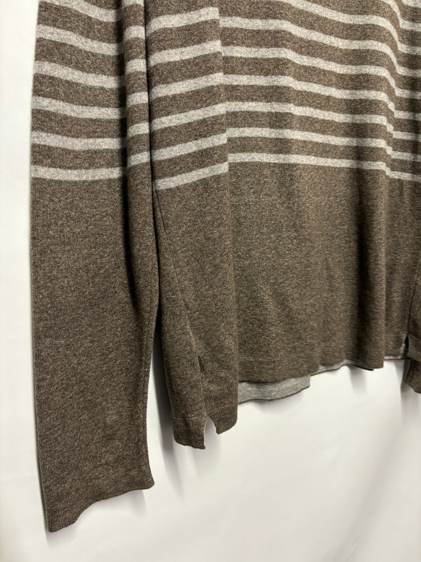 Hugo Boss Grey Fine Italian Yarn Striped Jumper XL