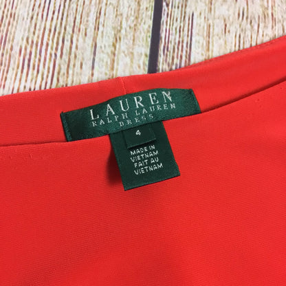 Lauren Ralph Lauren Red Boat Neck Dress w/Ring Detail Size S (4 on label)