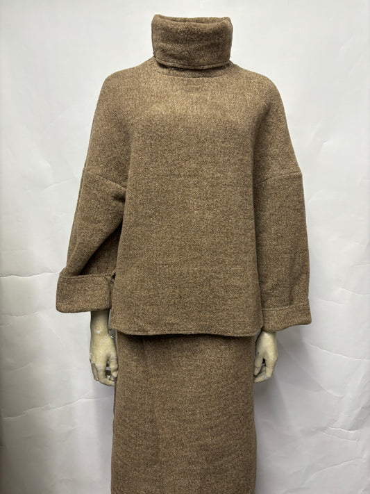 Gauchere Oatmeal Wool Blend Oversized Co-ord 6, 10