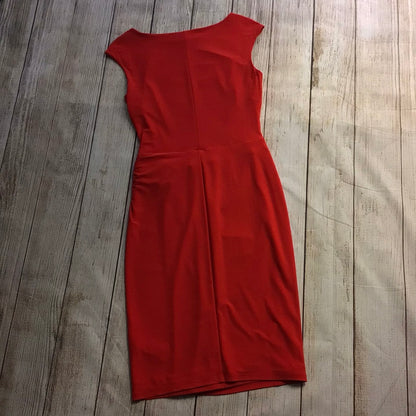 Lauren Ralph Lauren Red Boat Neck Dress w/Ring Detail Size S (4 on label)