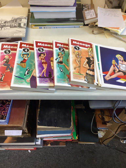Menage 1,2,3,4,5 and 16 Postcards Gisele Lagace & David Lumsden