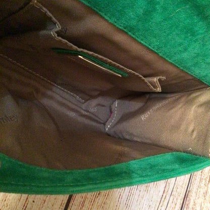 Russell & Bromley Green & Pink Chain Leather Clutch Bag w/Dustbag