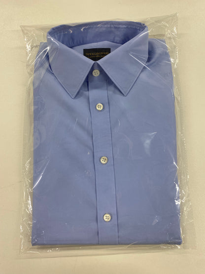 New & Lingwood Blue Cotton Long Sleeved Dress Shirt Ch 44", Collar 16" NEW