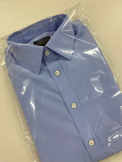 New & Lingwood Blue Cotton Long Sleeved Dress Shirt Ch 44", Collar 16" NEW